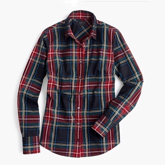 J Crew Perfect shirt in Stewart plaid size 2 - Picture 1 of 7